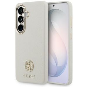 Guess Rhinestone Round Logo MagSafe Skal till Samsung Galaxy S26 - Beige