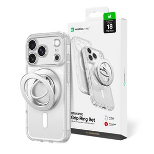 AmazingThing Titan Pro Lens Ring Set MagSafe -kuori till iPhone 18 Pro Max  - Läpinäkyvä