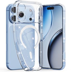 Tech-Protect FlexAir MagSafe -kuori  iPhone 17 Pro/18 Pro Case:lle - Läpinäkyvä/Glitter