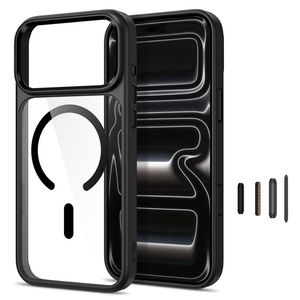 Tech-Protect Magmat MagSafe CC -kuori  iPhone 17 Pro Max/18 Pro Max:lle - Läpinäkyvä/musta