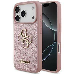 Guess Big 4G Glitter -kuori  iPhone 17 Pro/18 Pro:lle - Vaaleanpunainen