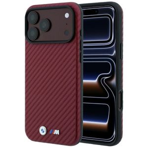 BMW Carbon Metal Logo MagSafe -kuori  iPhone 17 Pro Max/18 Pro Max:lle - Burgundi