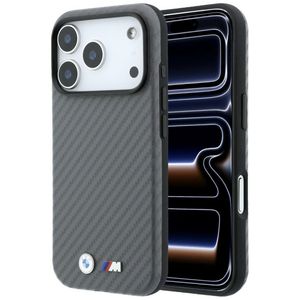 BMW Carbon Metal Logo MagSafe -kuori  iPhone 17 Pro Max/18 Pro Max:lle - Harmaa