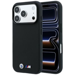 BMW Quadrille Kevlar Metal Logo MagSafe -kuori  iPhone 17 Pro/18 Pro:lle - Musta