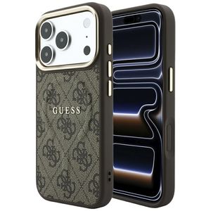 Guess Embossed 4G Classic MagSafe -kuori  iPhone 17 Pro Max/18 Pro Max:lle - Ruskea