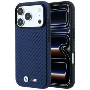 BMW Carbon Metal Logo MagSafe -kuori  iPhone 17 Pro/18 Pro:lle - Tummansininen
