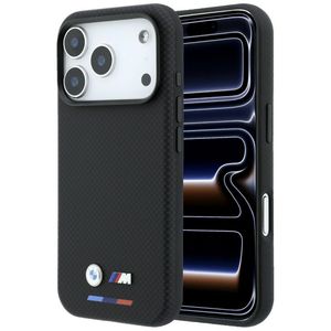 BMW Quadrille Kevlar Tricolor Logo MagSafe -kuori Rengasjalusta  iPhone 17 Pro Max/18 Pro Max:lle - Musta