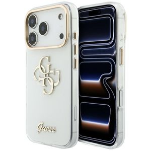Guess 4G Script Metal -kuori  iPhone 17 Pro Max/18 Pro Max:lle - Valkoinen