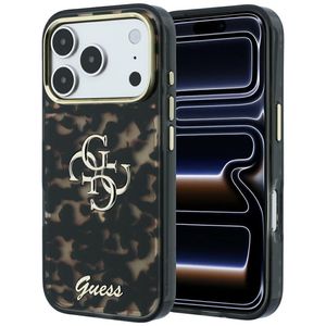 Guess 4G Script Metal -kuori  iPhone 17 Pro Max/18 Pro Max:lle - Musta/Ruskea
