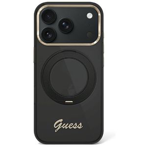 Guess Script Metal Logo MagSafe -kuori  iPhone 17 Pro/18 Pro:lle - Musta