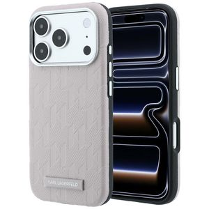 Karl Lagerfeld Mono Resin Logo MagSafe -kuori  iPhone 17 Pro Max/18 Pro Max:lle - Vaaleanpunainen