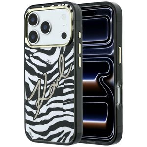 Karl Lagerfeld Signature Zebra Glitter MagSafe -kuori  iPhone 17 Pro Max/18 Pro Max:lle - Kulta