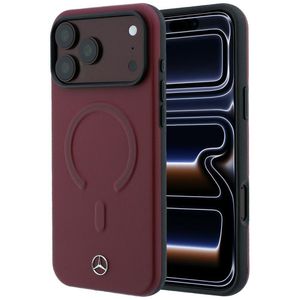 Mercedes Leather 3D MagSafe -kuori  iPhone 18 Pro/17 Pro:lle - Burgundi