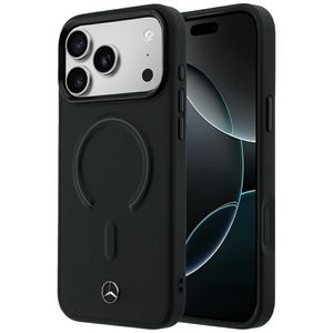 Mercedes Leather 3D MagSafe -kuori  iPhone 18 Pro/17 Pro:lle - Musta