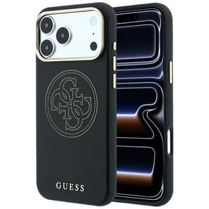 Guess Perforated 4G Gold Logo MagSafe -kuori  iPhone 17 Pro/18 Pro:lle - Musta