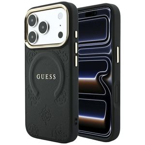 Guess Saffiano Peony MagSafe -kuori  iPhone 17 Pro/18 Pro:lle - Musta