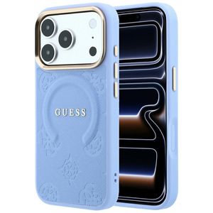 Guess Saffiano Peony MagSafe -kuori  iPhone 17 Pro/18 Pro:lle - Vaaleansininen
