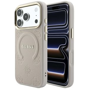 Guess Saffiano Peony MagSafe -kuori  iPhone 17 Pro/18 Pro:lle - Vaaleanpunainen