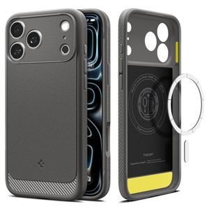 Spigen Rugged Armor MagSafe -kuori till iPhone 18 Pro Max/17 Pro Max - Harmaa