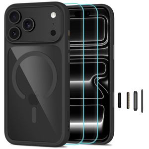 Tech-Protect MagOne CC MagSafe -kuori + 2x Näytönsuojalla till iPhone 18 Pro/17 Pro - Musta