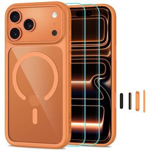 Tech-Protect MagOne CC MagSafe -kuori + 2x Näytönsuojalla  iPhone 18 Pro/17 Pro - Oranssi