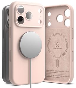 Ringke Silicone MagSafe -kuori till iPhone 18 Pro Max - Vaaleanpunainen