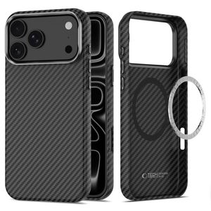 Tech-Protect Ion Carbon MagSafe -kuori till iPhone 18 Pro/17 Pro - Musta