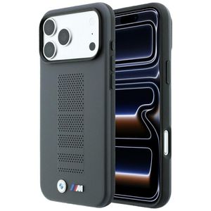 BMW M Blue Perfo Metal Logo MagSafe -kuori till iPhone 18 Pro/17 Pro - Harmaa