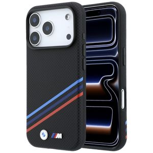BMW M Quadrille Kevlar Tricolor Lines MagSafe -kuori till iPhone 18 Pro Max/17 Pro Max - Musta