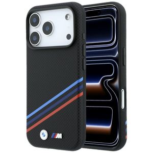 BMW M Quadrille Kevlar Tricolor Lines MagSafe -kuori till iPhone 18 Pro Max/17 Pro Max - Musta