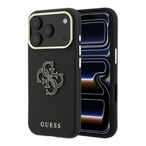 Guess Grained & Big Resin Logo -kuori till iPhone 18 Pro Max/17 Pro Max - Musta
