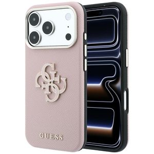 Guess Grained & Big Resin Logo -kuori till iPhone 18 Pro Max/17 Pro Max - Vaaleanpunainen