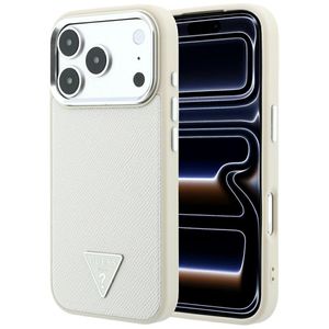 Guess Grained Triangle Logo MagSafe -kuori till iPhone 18 Pro Max/17 Pro Max - Beige