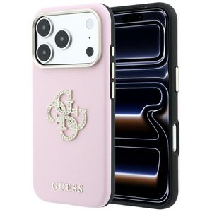 Guess Smooth & Big Strass Logo -kuori till iPhone 18 Pro Max/17 Pro Max - Vaaleanpunainen