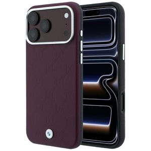 BMW Deboss Quilted Metal Logo MagSafe -kuori till iPhone 18 Pro/17 Pro - Burgundi