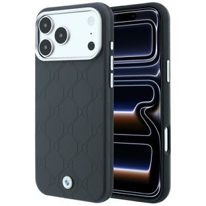 BMW Deboss Quilted Metal Logo MagSafe -kuori till iPhone 18 Pro Max/17 Pro Max - Harmaa