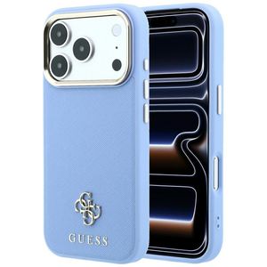 Guess Saffiano Small 4G Classic Logo MagSafe -kuori till iPhone 18 Pro/17 Pro - Vaaleansininen