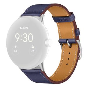 Google Pixel Watch 3 45 mm Kellonranneke nahkaa - sininen