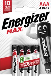 Energizer Max AAA-Batterien LR03 1,5 V – 4er-Pack