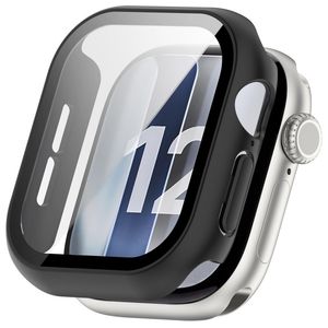 Apple Watch 12 42mm  Skal med skärmskydd i härdat glas - Svart