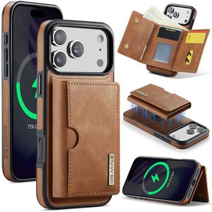 DG.MING iPhone 18 Pro Max/17 Pro Max Deksel med Magnetisk Lommebok - Lysbrun
