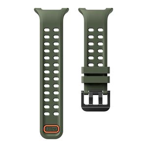 Samsung Galaxy Watch9/8/8 Classic silikon klokkerem med dobbel spenne - Olivgrønn