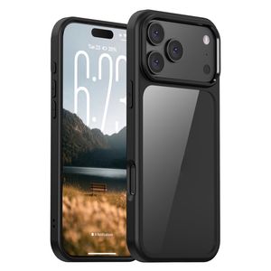 IPAKY iPhone 18 Pro Max/17 Pro Max Läpinäkyvällä takaosalla varustettu kuori - Musta