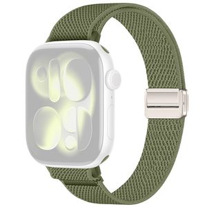 Apple Watch 49/46/44/42mm Smalt Klockarmband i Nylon - Olivgrön