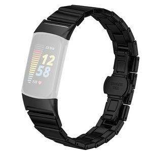 Fitbit Charge 6 / Charge 5 Urrem Rustfrit Stål – Sort