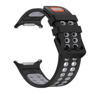 Samsung Galaxy Watch Ultra/Ultra2 Tofarget silikon klokkerem med dobbel spenne - Svart/Grå