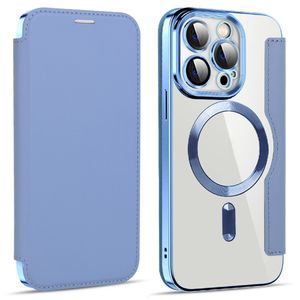 iPhone 14 Pro Lompakkokotelo MagSafe RFID-korteilla – Vaaleansininen