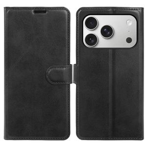 iPhone 18 Pro/17 Pro Plånboksfodral med Stativ PU-läder – Svart