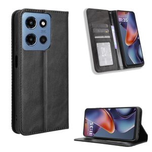 Motorola Moto G (2025) 5G plånboksfodral PU-läder med stativ – Svart