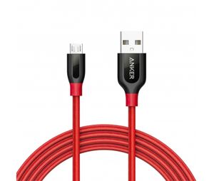 Anker PowerLine+ USB-A til microUSB-kabel 18W, 2A, 1,8m – Rød